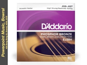 D'Addario EJ38H High Strung/ Nashville Tuning Acoustic Set 10-27 - Picture 1 of 5