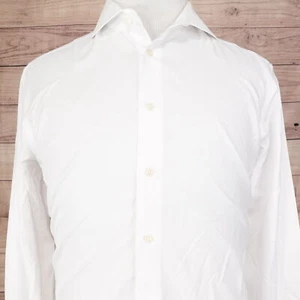 SUITSUPPLY TRAVELLER SLIM FIT SOLID WHITE DRESS SHIRT 16.5 42 - Picture 1 of 6