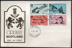 ✔️ UK United Kingdom GRUNAY SCOTLAND FDC 1982 75th Anniv BOY SCOUTS LIFESAVING - Picture 1 of 1