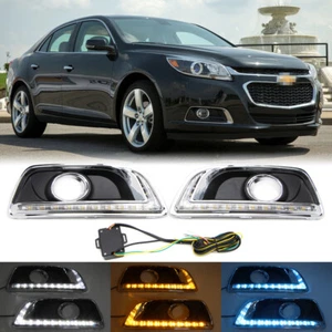 3 Color LED DRL for Chevy Malibu 2013 2014 Fog Lamp Daytime Running Light w Turn - Picture 1 of 12