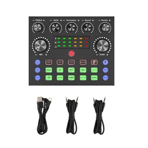 1set V8S Sound Card W/Voice Changer External Audio Devices Wide Compatibility - Picture 1 of 16