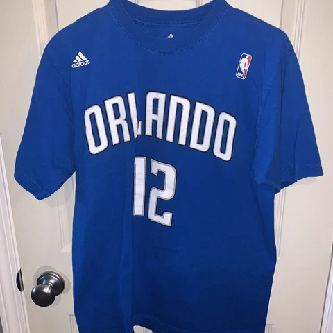 Dwight Howard Shirt Jersey Blue #12 Orlando Magic Adidas Medium Stitched Cover