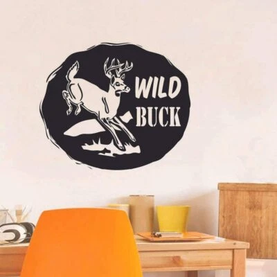 Wild Buck Hunting Quote Hunter Vinyl Wall Art Décor Sticker Home Room Decals - Image 1 of 4
