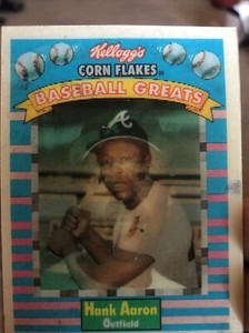 *RARE*1991 Kelloggs Corn Flakes #2 HENRY HANK AARON 3-D Baseball Greats #2 of 15