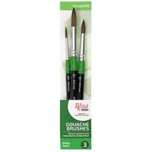 Rosa Studio Set of paint brushes 19. Pony. 3pc. Round (N4,10,12). Short Handle. - Picture 1 of 2