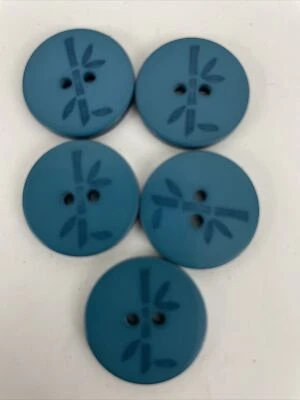 Hearts of Palm Brand Buttons Lot Set 8 Blue Replacement Flat 2 Hole  - Image 1 of 4