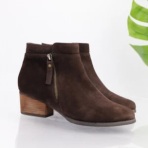 Blondo Womens Isaac Boot Size 7 Waterproof Brown Suede Low Block Heel Bootie - Picture 1 of 15