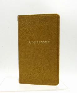 Address Book Pocket Size 3x5" Soft Leather Cover Graphic Image List$40 Gold - Picture 1 of 11