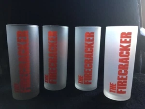SET OF 4 VINTAGE "The Firecracker" FROSTED COCKTAIL GLASSES - NEW - Picture 1 of 7