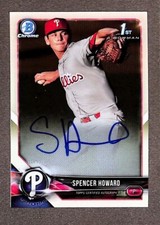 2018 Bowman #CPA-SH Spencer Howard Chrome Prospect Autographs