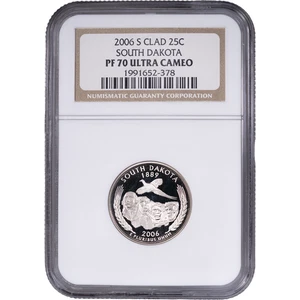 2006-S Clad South Dakota State Quarter - Proof ~ NGC PF 70 ULTRA CAMEO - Picture 1 of 2