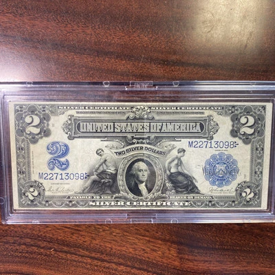 1899 $2  Dollar Silver Certificate Mini-Porthole Note No Pin Holes Or Rips - Image 1 of 4