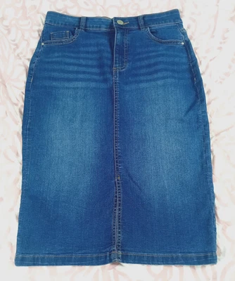 dorothy perkins 8 Denim skirt Pencil blue stretchy — 第 1/4 张图片