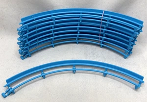 KNEX Lot Of 9 Replacement Curved  Roller Micro Coaster Tracks 10" Blue Parts - Picture 1 of 5