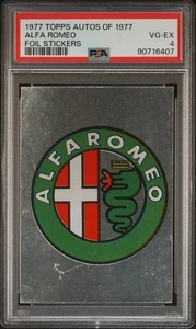 1977 Topps Autos of 1977 Foil Stickers (PSA 4 VG/EX) Alpha Romeo Logo - Picture 1 of 3