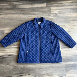 Lands’ End Women’s Insulated Diamond Quilted Barn Jacket Lightweight Blue 3X - Picture 1 of 17