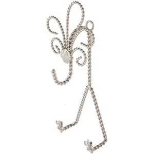 Bard's Twisted Silver Wall Mountable Cup and Saucer Hanger 9.75" H x 4" W x 3" D - Picture 1 of 1