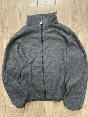 Men’s Grey Vintage Lands’ End Fleece Bomber Jacket Size L #390 - Image 1 of 4