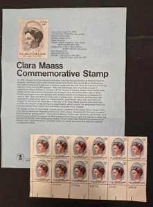 Scott #1699 13ct Clara Mass, Teller 12er Block, inkl USPS Block, schön - Bild 1 von 1
