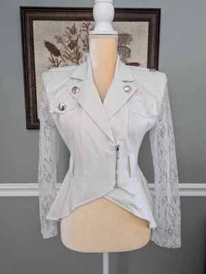 Verdadero De Colección Años 80 Adicción Estructurado Madonna Material Niña Estilo Chaqueta Encaje Raro Foto 1 de 4