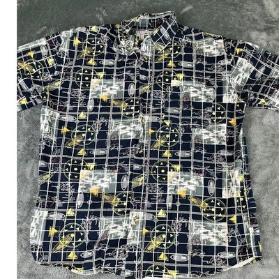 Michael Austin Rugged Wear Shirt Men’s Large Nautical Print 100% Cotton Exc - Image 1 of 4