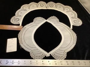 1777🌟Collari antichi vintage Broiderie Anglaise in pizzo ricamati bianchi (2) - Foto 1 di 8