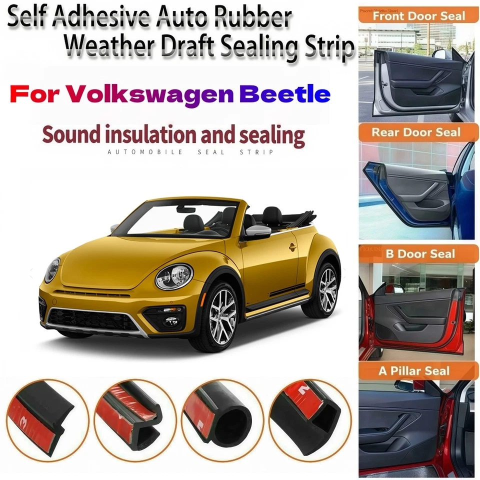 Kit de reducción de ruido de corrientes de goma para puertas para Volkswagen Beetle Foto 1 de 4