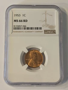 Lincoln Wheat Cent 1953 NGC MS66RD - Imagen 1 de 2