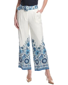 Elie Tahari The Annalise Linen-Blend Pant Women's 4 - Picture 1 of 3