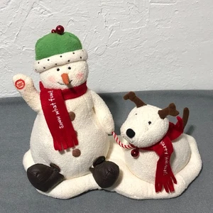 Muñeco de nieve Hallmark Jingle Pals 2004 con perro “Snow What Fun” no funciona - Imagen 1 de 9