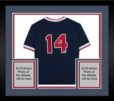 Camiseta deportiva de práctica Mitchell & Ness del 89 firmada por Jim Rice Red Sox enmarcada con inscripción Foto 1 de 4