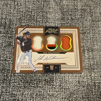 2016 Panini Prime Cuts III Holo Gold /25 Mac Williamson #42 Rookie Auto RC - Image 1 of 4