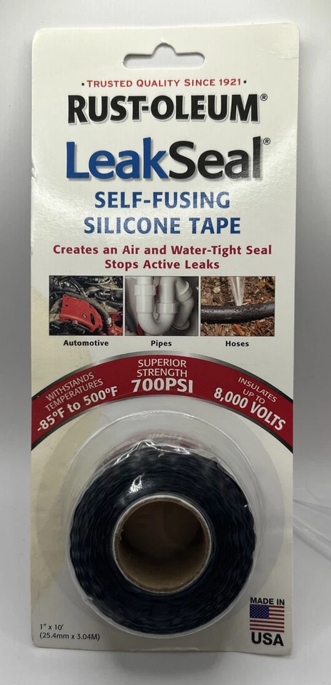 Самоплавящаяся силиконовая лента Rust-Oleum LeakSeal® 1 дюйм x 10 футов черная 275795 - Изображение 1 из 2