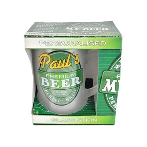 Personalisierter Bierstein mit Namen Paul's Milchglas von Hot Topic 2001 - Neu - Bild 1 von 4