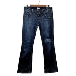 Pantalones de mezclilla Hudson para mujer 28 Signature Petite Bootcut bolsillos con solapa lavado oscuro W170DHA - Imagen 1 de 13