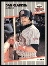 1989 Fleer   #112  Dan Gladden   Outfield     Minnesota Twins  FREE shipping