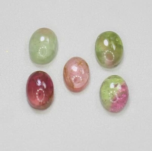 Natural Multi Tourmaline Cabochon Lot In Oval Shape 7.65 Carats 4.5 6x8 mm Size - Picture 1 of 8