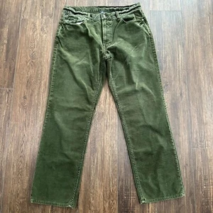 Polo Ralph Lauren Herren grün Cord vorne flach gerades Bein Chino Hose GR. 34x30 - Bild 1 von 11