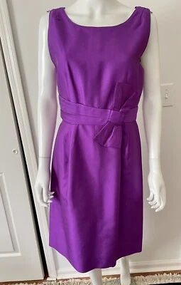 Новый Kate Spade Нью-Йорк фиолетовый шелк смесь бант акцент коктейльное платье размер 8  - Изображение 1 из 4