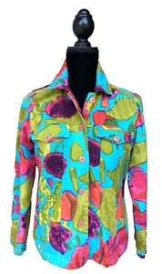 Choices Denim Style Jacket Size Small Multicolor Sequins Lightweight Excellent - Picture 1 of 12