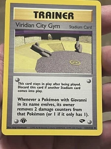 Gym Hero’s Stadium Card Viridian City Gym 1st Edition Trainer Card - Picture 1 of 3