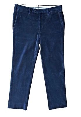 Turnbull & Asser Corduroy Pants Men's 34 X 31 Navy Blue Horizontal Made in Italy - Image 1 of 4