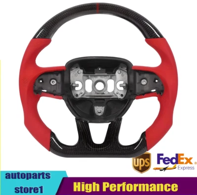 Volante de fibra de carbono para Dodge Charger Challenger Srt Hellcat 2015-2020 Foto 1 de 4