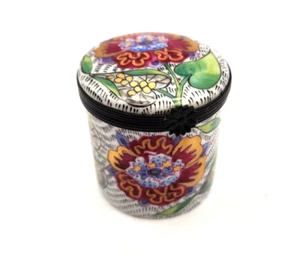 Limoges Pient Main France Authentic Trinket Box Stamp 1989 Floral Vintage - Picture 1 of 4