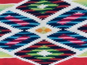 Mexikanischer Saltillo groß Vintage Textil - Bild 1 von 11