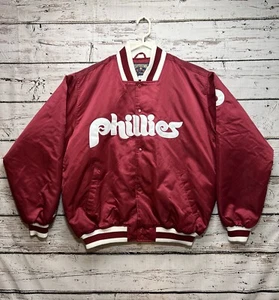 Philadelphia Phillies Cooperstown Collection Majestic Retro Satin Bomber Jacket - Bild 1 von 10