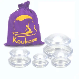 Koukone Silicone Massage Cupping THERAPY SET Cellulite Treatment Suction Jar - Picture 1 of 14