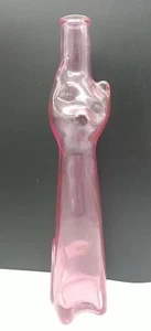 Cat Shaped Decanter Figural 2008 Bright Pink Empty Bottle Glass Collectible - Picture 1 of 10