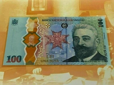 ROMANIA 100 LEI P New 2019 Commemorative POLYMER NOTE + Folder Great Union NOTE - Image 1 of 4