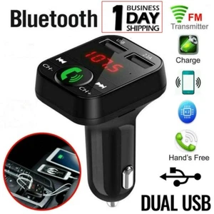 In-Car Bluetooth FM Transmitter Radio MP3 Wireless Adapter Car Kit 2 USB Charger - Picture 1 of 12